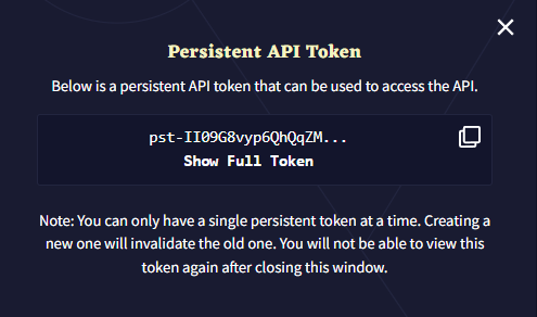Persistent API Token